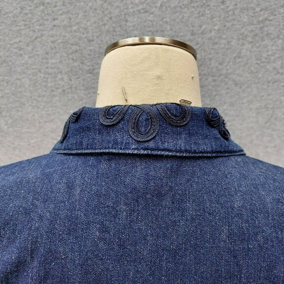 Christopher & Banks Women’s Embroidered Button Long Sleeve Denim Top size S - Picture 8 of 11